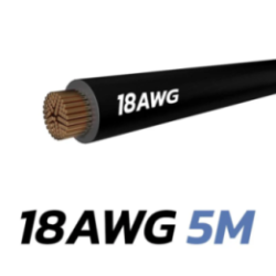 Cablu electric negru 5m (18 AWG)