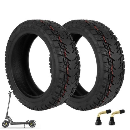 Set 2 cauciucuri tubeless trotineta electrica 10x2.5-6.5 si 2 valve pvr 50 valva curbata