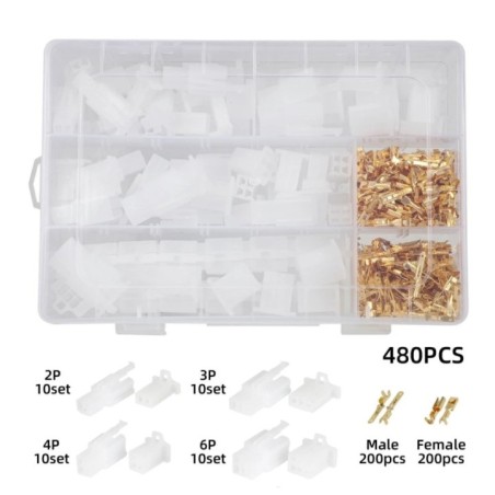 Set 480 buc. conectori electrici 2.8 mm, 2 3 4 6 pini, tata si mama