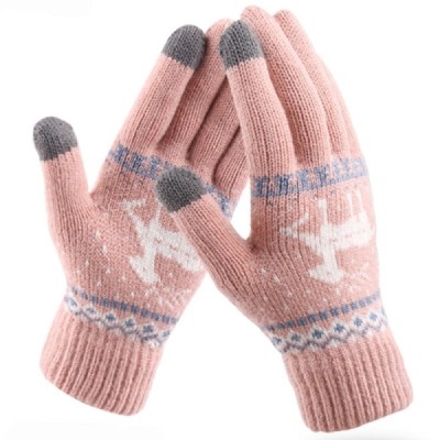 Manusi Touchscreen, Techsuit Raindeer Woolen (ST0002), roz