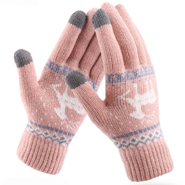 Manusi Touchscreen, Techsuit Raindeer Woolen (ST0002), roz