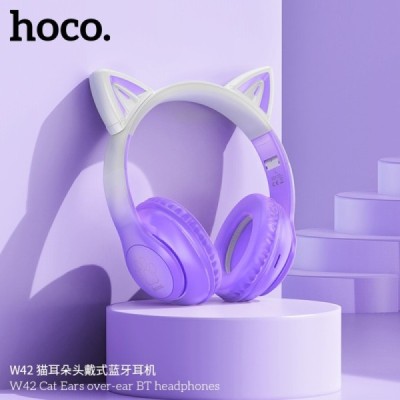 Casti pentru Copii, Ajustabile - Hoco Cat Ear (W42) - Purple Grape