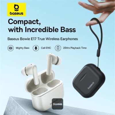 Casti Fara Fir, Bluetooth 5.3, ENC - Baseus Bowie E17 (A00072200113-Z1) - Black
