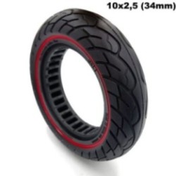 Cauciuc plin antiexplozie pentru trotinete electrice 10 inch 10 X 2,5 (janta de 34 mm) -  rosu