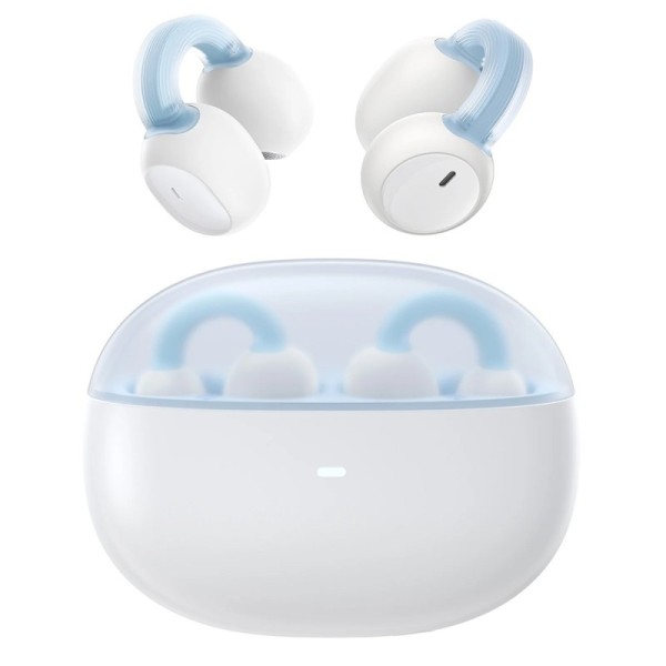 Casti Fara Fir Bluetooth 5.3, TWS, Open-Ear Clip - Baseus AirGo 1 Ring (A00069201223-00) - Stellar White