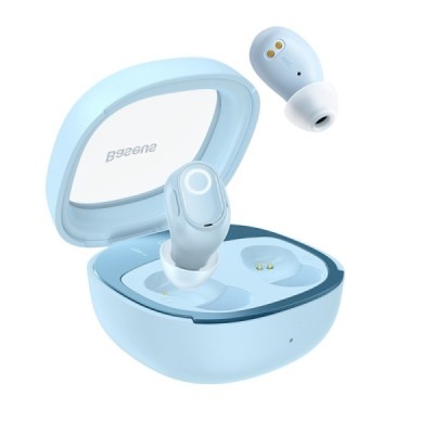 Casti Bluetooth V5.3 cu Smart Display, TWS  - Baseus WM02+ (NGTW370303) - Blue