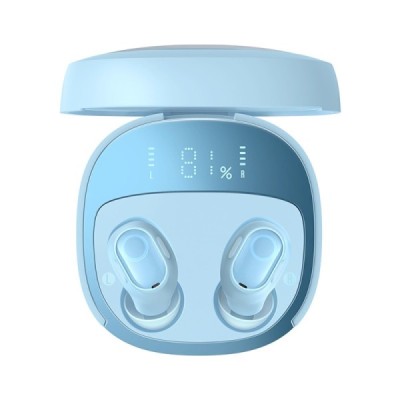 Casti Bluetooth V5.3 cu Smart Display, TWS  - Baseus WM02+ (NGTW370303) - Blue