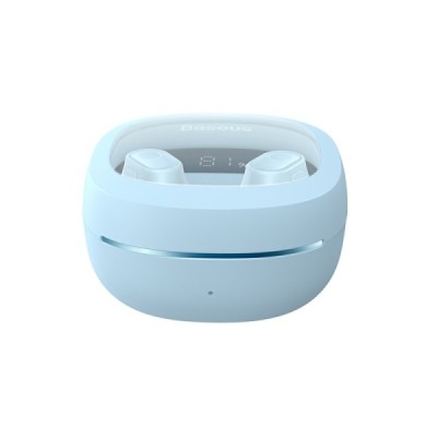 Casti Bluetooth V5.3 cu Smart Display, TWS  - Baseus WM02+ (NGTW370303) - Blue