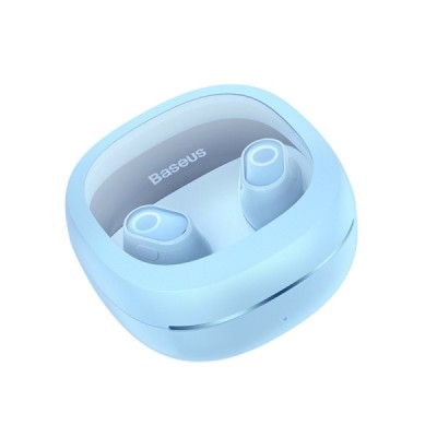 Casti Bluetooth V5.3 cu Smart Display, TWS  - Baseus WM02+ (NGTW370303) - Blue