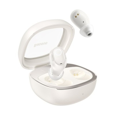 Casti Bluetooth V5.3 cu Smart Display, TWS  - Baseus WM02+ (NGTW370302) - Creamy White