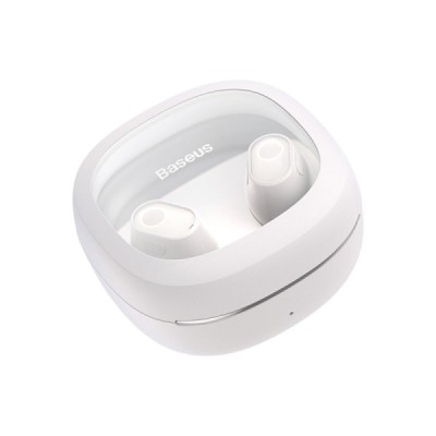 Casti Bluetooth V5.3 cu Smart Display, TWS  - Baseus WM02+ (NGTW370302) - Creamy White