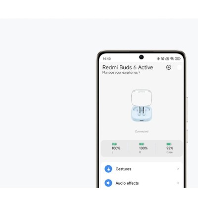 Casti Bluetooth 5.4, Active Noise Cancellation - Xiaomi Redmi Buds 6 Active - Black