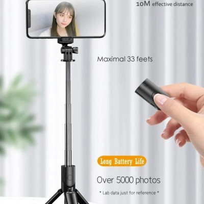 Selfie Stick Stabil cu Telecomanda, 68cm - Techsuit (S03) - Black