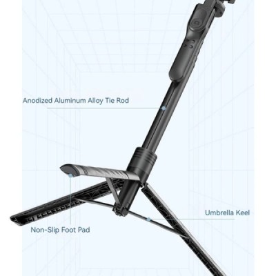 Selfie Stick Stabil cu Trepied, 183cm - Techsuit (K28P) - Black