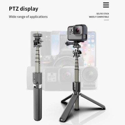 Selfie Stick cu Trepied si Telecomanda, 83cm - Techsuit (L03) - Black