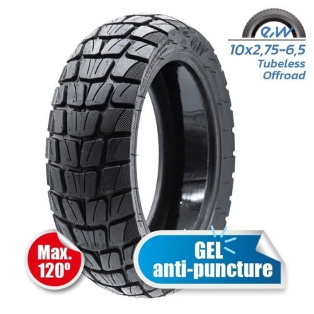 Cauciuc offroad cu gel tubeless  pentru trotineta electrica 10x2.75-6.5