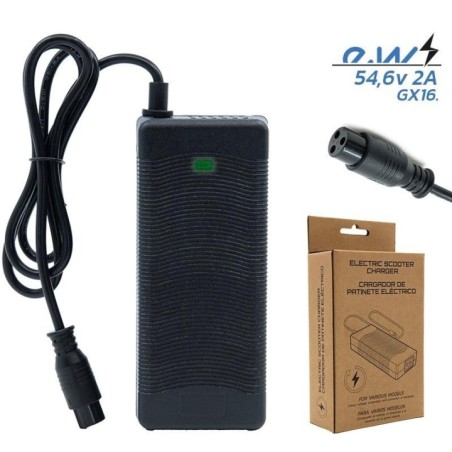 Incarcator trotineta electrica 48V, Output 54.6V  2A cu mufa GX16(3pini)