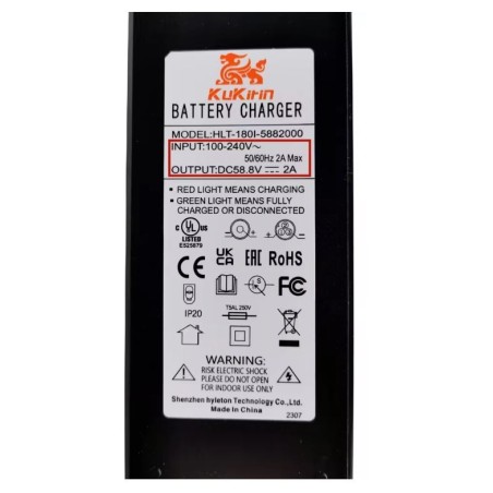 Incarcator Original Trotineta electrica KuKirin G3, 58.8V 2.0A